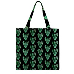 Watercolor Seaweed Black Zipper Grocery Tote Bag by ConteMonfrey