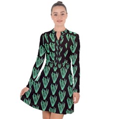 Watercolor Seaweed Black Long Sleeve Panel Dress by ConteMonfrey