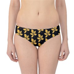 Orange And Black Leaves Hipster Bikini Bottoms by ConteMonfrey