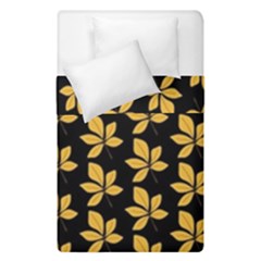 Orange And Black Leaves Duvet Cover Double Side (single Size) by ConteMonfrey