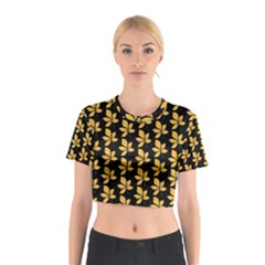 Orange And Black Leaves Cotton Crop Top by ConteMonfrey