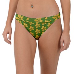 Orange Leaves Green Band Bikini Bottom by ConteMonfrey