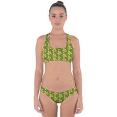 Orange Leaves Green Cross Back Hipster Bikini Set by ConteMonfrey