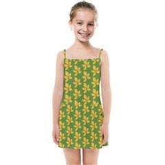 Orange Leaves Green Kids  Summer Sun Dress by ConteMonfrey