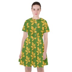 Orange Leaves Green Sailor Dress by ConteMonfrey