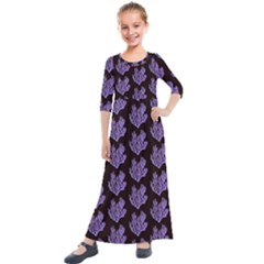 Black Seaweed Kids  Quarter Sleeve Maxi Dress by ConteMonfrey