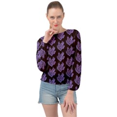 Black Seaweed Banded Bottom Chiffon Top