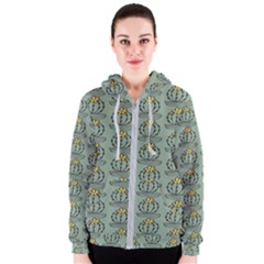 Cactus Green Women s Zipper Hoodie by ConteMonfrey