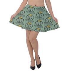 Cactus Green Velvet Skater Skirt by ConteMonfrey