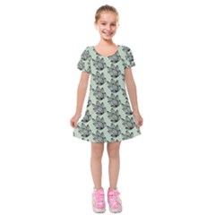 Cactus Lines Kids  Short Sleeve Velvet Dress by ConteMonfrey