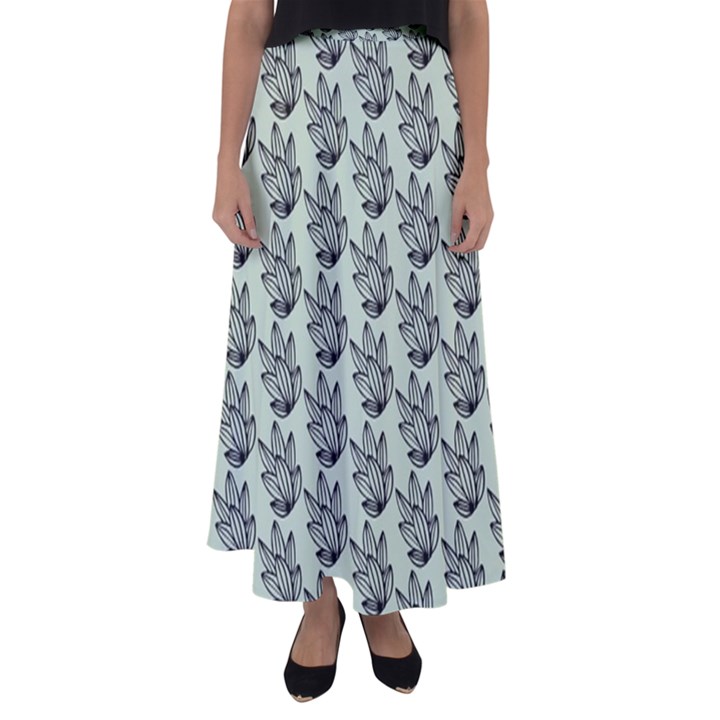 Cactus Lines Flared Maxi Skirt