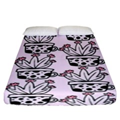 Lovely Cactus With Flower Fitted Sheet (king Size) by ConteMonfrey