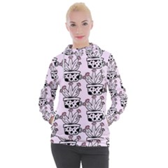 Lovely Cactus With Flower Women s Hooded Pullover by ConteMonfrey