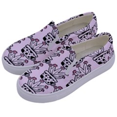 Lovely Cactus With Flower Kids  Canvas Slip Ons by ConteMonfrey