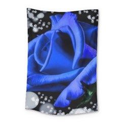 Blue Rose Bloom Blossom Small Tapestry by Wegoenart