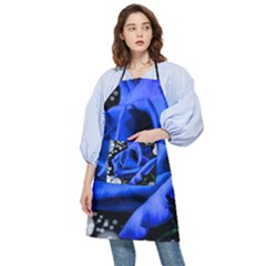 Blue Rose Bloom Blossom Pocket Apron by Wegoenart