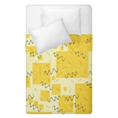 Party Confetti Yellow Squares Duvet Cover Double Side (single Size) by Wegoenart