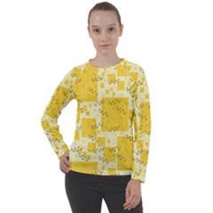 Party Confetti Yellow Squares Women s Long Sleeve Raglan Tee