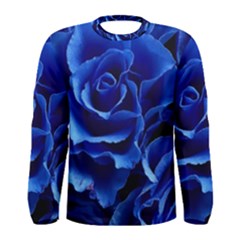 Blue Rose Flower Plant Romance Men s Long Sleeve Tee by Wegoenart