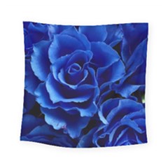Blue Rose Flower Plant Romance Square Tapestry (small) by Wegoenart