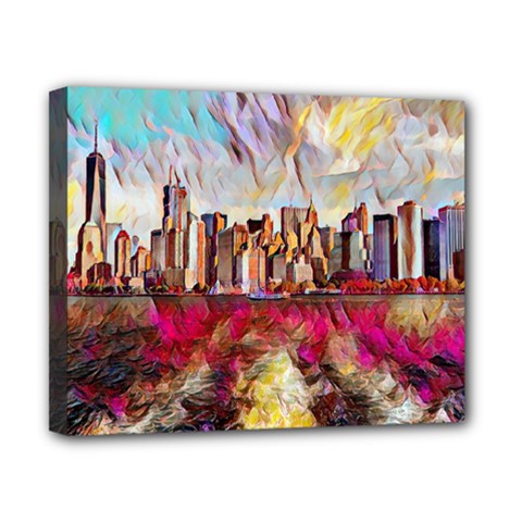 New York Skyline Manhattan City Canvas 10  X 8  (stretched) by Wegoenart