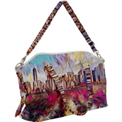 New York Skyline Manhattan City Canvas Crossbody Bag by Wegoenart