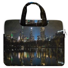 New York Night Central Park Skyscrapers Skyline Macbook Pro 13  Double Pocket Laptop Bag by Wegoenart