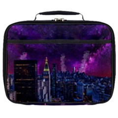 New York Manhattan Skyline Cityscape Downtown Full Print Lunch Bag by Wegoenart