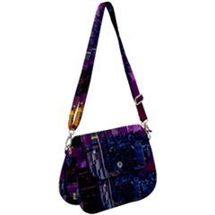 New York Manhattan Skyline Cityscape Downtown Saddle Handbag