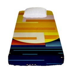 Background Abstract Horizon Fitted Sheet (single Size)