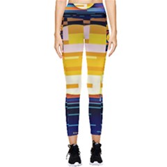 Background Abstract Horizon Pocket Leggings 