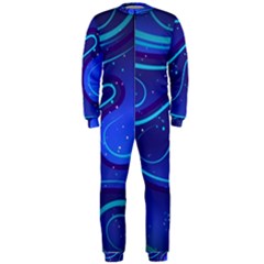 Wavy Abstract Blue Onepiece Jumpsuit (men)