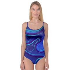 Wavy Abstract Blue Camisole Leotard  by Ravend