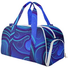 Wavy Abstract Blue Burner Gym Duffel Bag