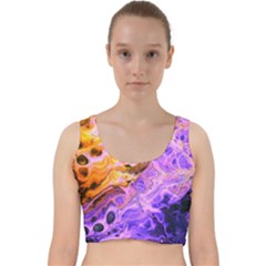 Conceptual Abstract Painting Acrylic Velvet Racer Back Crop Top