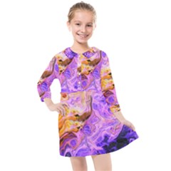 Conceptual Abstract Painting Acrylic Kids  Quarter Sleeve Shirt Dress by Ravend