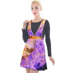 Conceptual Abstract Painting Acrylic Plunge Pinafore Velour Dress