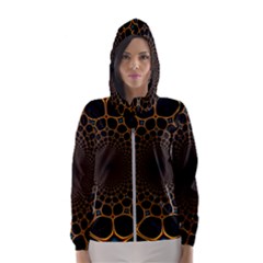 Fractal Abstract Web Art Digital Women s Hooded Windbreaker