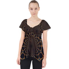 Fractal Abstract Web Art Digital Lace Front Dolly Top