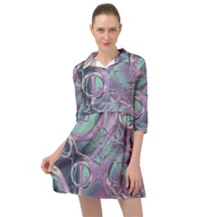 Illustration Fractal Pattern Modern Art Digital Mini Skater Shirt Dress by Ravend