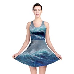 Waves Sea Sky Wave Reversible Skater Dress