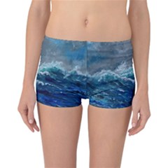 Waves Sea Sky Wave Reversible Boyleg Bikini Bottoms by Ravend