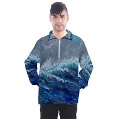 Waves Sea Sky Wave Men s Half Zip Pullover