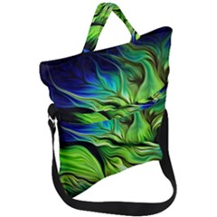 Fractal Art Pattern Abstract Fold Over Handle Tote Bag by Ravend