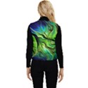 Fractal Art Pattern Abstract Women s Short Button Up Puffer Vest View2