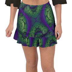 Abstract Fractal Art Pattern Fishtail Mini Chiffon Skirt by Ravend