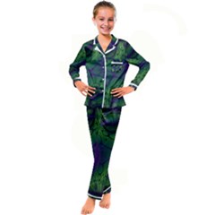 Abstract Fractal Art Pattern Kid s Satin Long Sleeve Pajamas Set