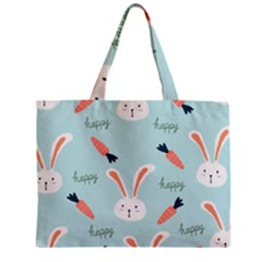 Bunny Carrot Pattern Background Zipper Mini Tote Bag by Wegoenart