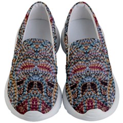 Stitched Swirls Kids Lightweight Slip Ons by kaleidomarblingart