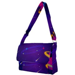 Cartoon Galaxy With Stars Background Full Print Messenger Bag (s) by danenraven